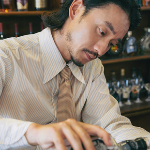 SOARIN英伦风复古条纹西装衬衫男 纯棉简约百搭商务通勤长袖衬衣