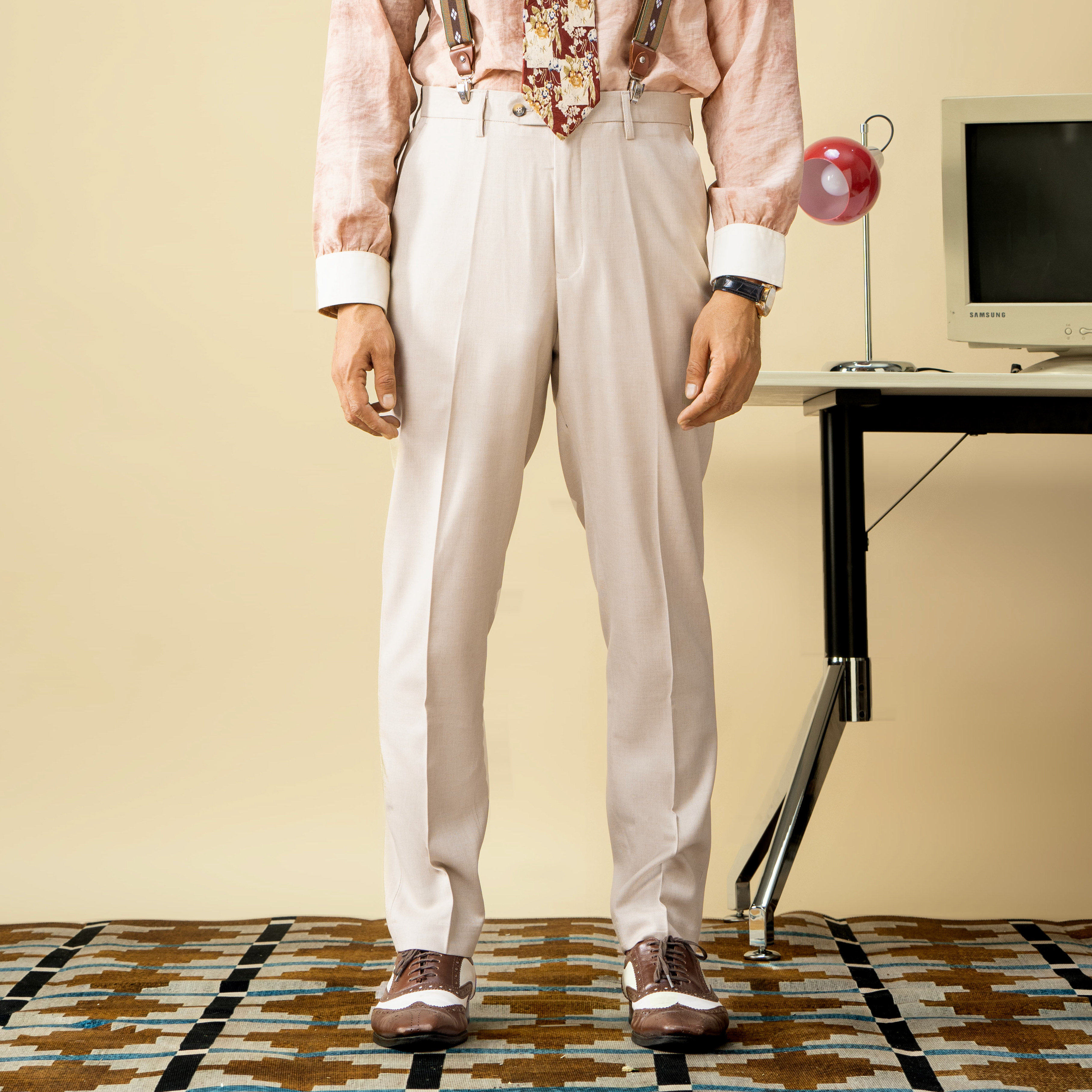 SOARIN英伦风复古小脚九分西裤男 商务正装休闲修身通勤西装裤子