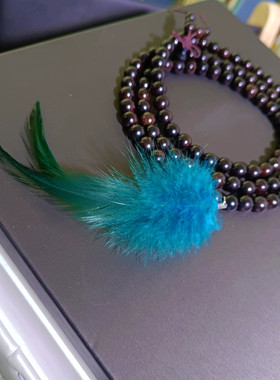 判官尘不到手链檀木108颗珠手串电视剧周边cos羽毛青羽配饰饰品黑