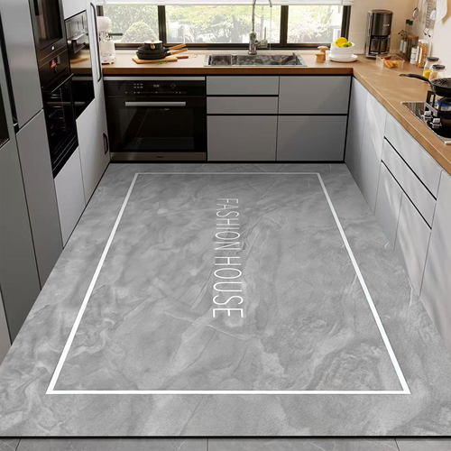 加厚大理石纹硅藻泥厨房地垫
