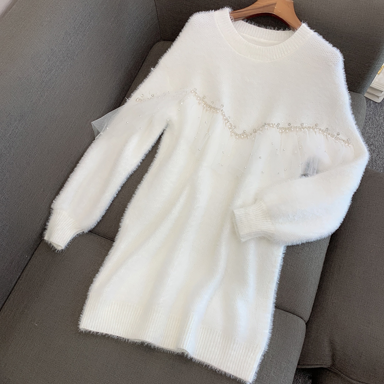 拼接網紗釘珠燙鑽毛衣裙在類目 女裝/女士精品, 毛衣中 - 來自Buy2taobao.com提供專業的淘寶代購服務