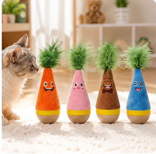不猫咪倒翁羽毛逗猫棒自嗨解闷