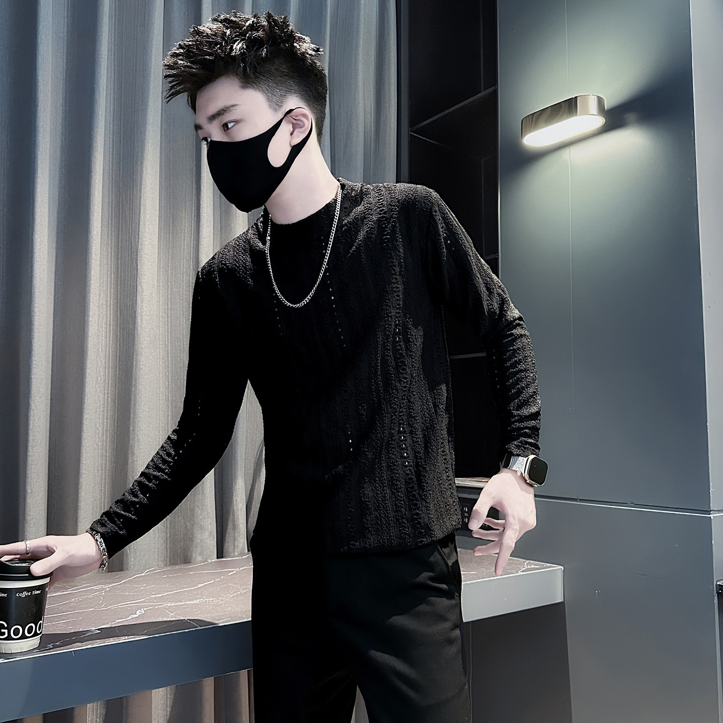 秋季t恤男长袖今年流行上衣时髦