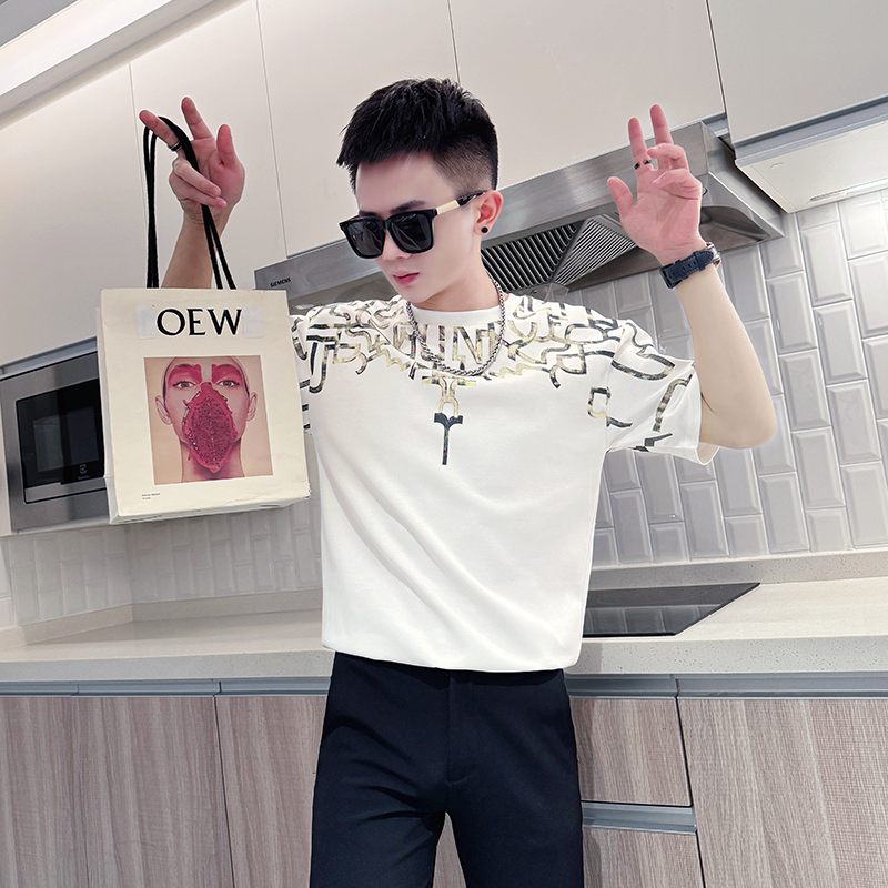 夏季短袖t恤男潮流超火痞帅半袖