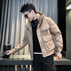 秋冬季连帽羽绒棉服男士高级感潮牌棉衣2024新款社会痞帅保暖外套