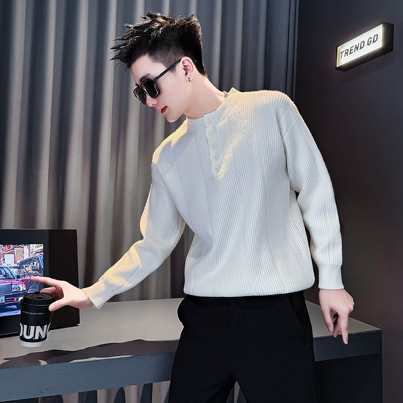 秋冬加厚毛衣男款立领内搭针织衫