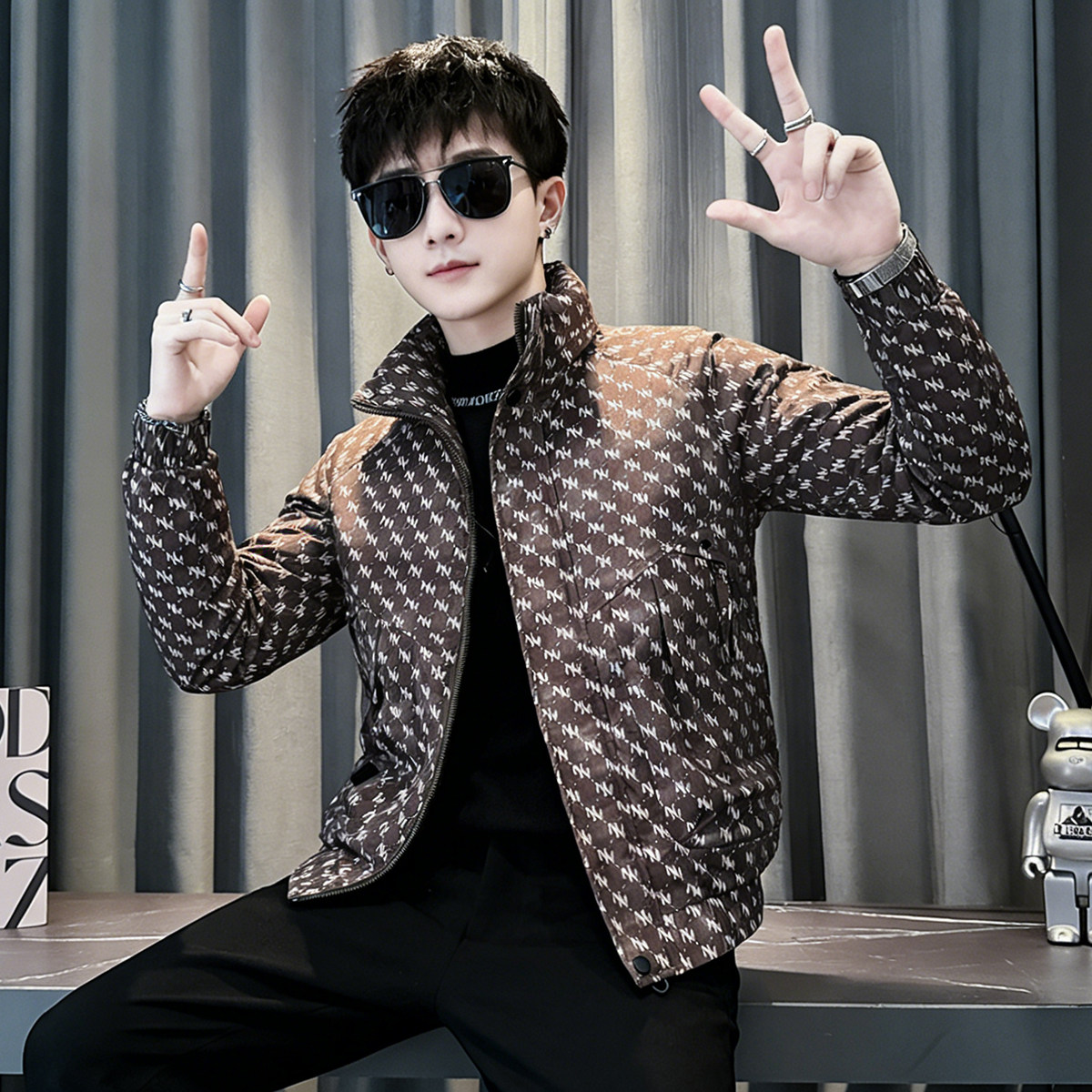 冬季超火棉衣男修身流行羽绒棉服