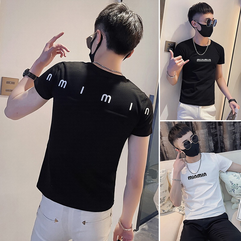 夏季短袖t恤男士高级感痞帅男装