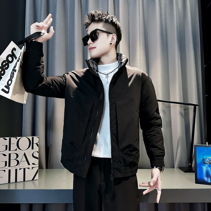 冬季修身棉衣男士假两件羽绒棉服