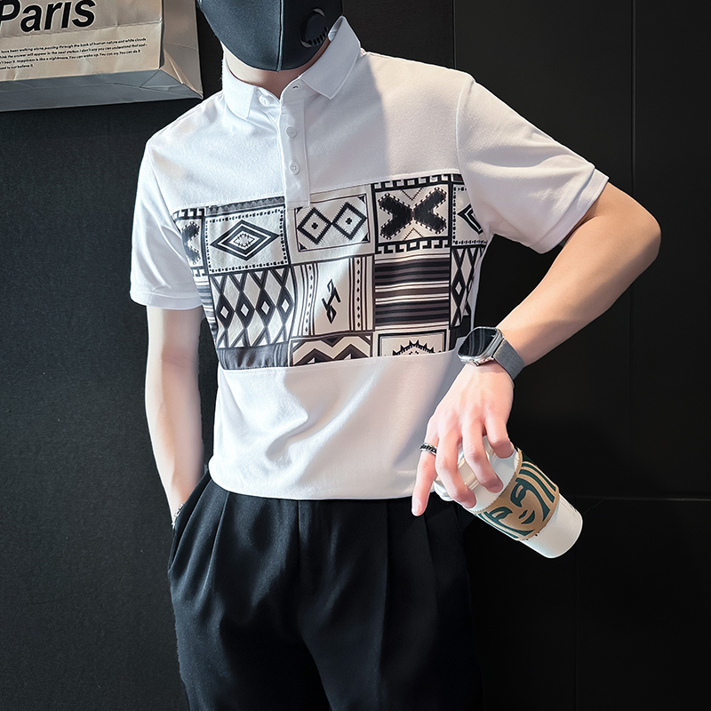 高级感休闲短袖POLO衫潮牌高端男