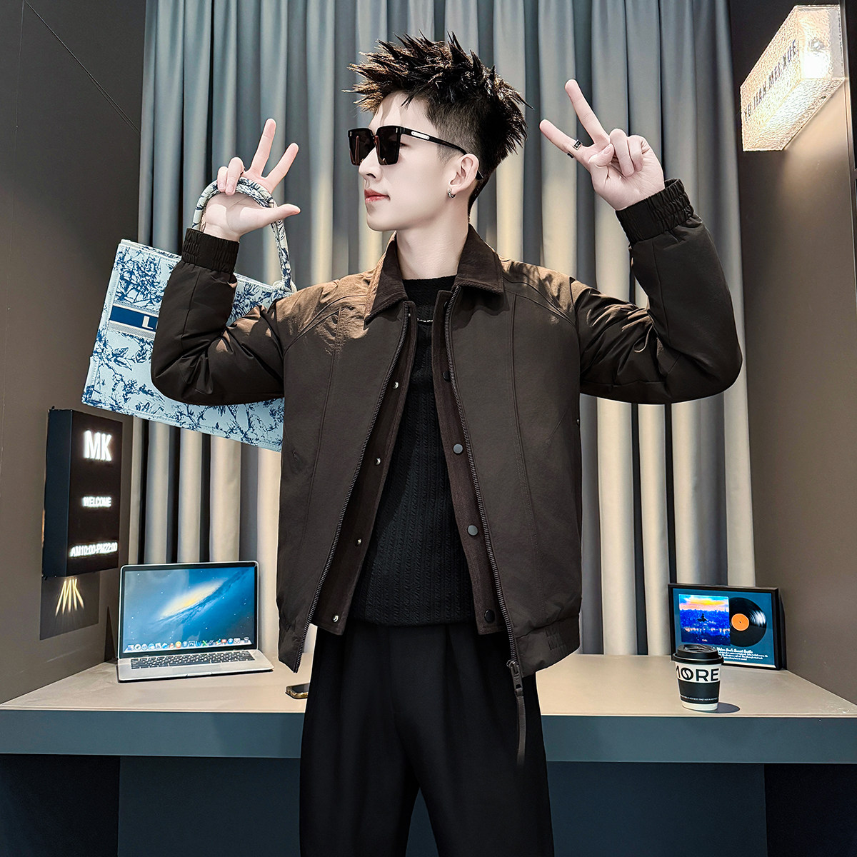 冬季假两件棉衣男装今年流行棉服