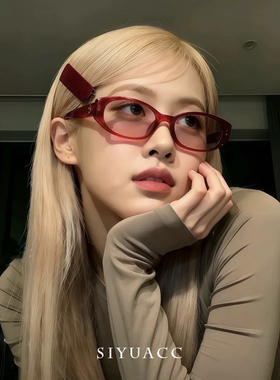 rose同款红色丝绒方形发夹刘海侧边夹女气质复古眼镜框装饰头饰