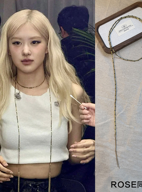 rose同款竹节项链轻奢choker颈链