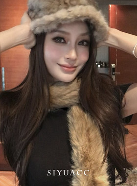 anglebaby同款保暖毛毛围巾毛领