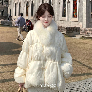 新中式仿狐狸毛毛领围脖女冬季保暖百搭毛球毛毛围巾时尚毛绒披肩