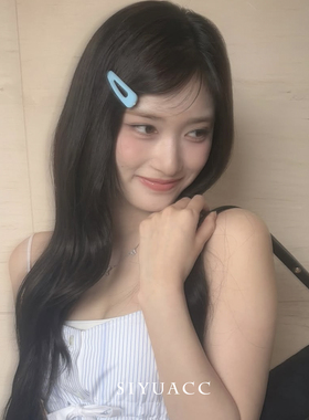 李瑞同款蓝色水滴发夹2025夏季甜美发卡碎发刘海侧边夹头饰发饰女