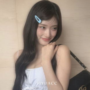 李瑞同款蓝色水滴发夹2025夏季甜美发卡碎发刘海侧边夹头饰发饰女
