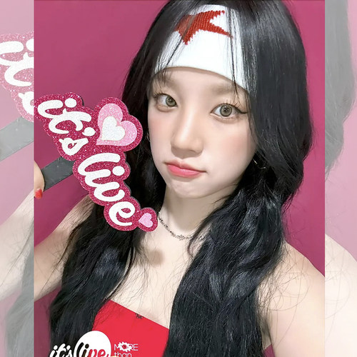 宋雨琦红色五角星运动发带头带女