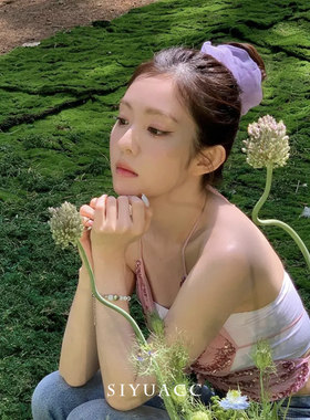 裴珠泫同款紫色网纱大肠圈发圈女