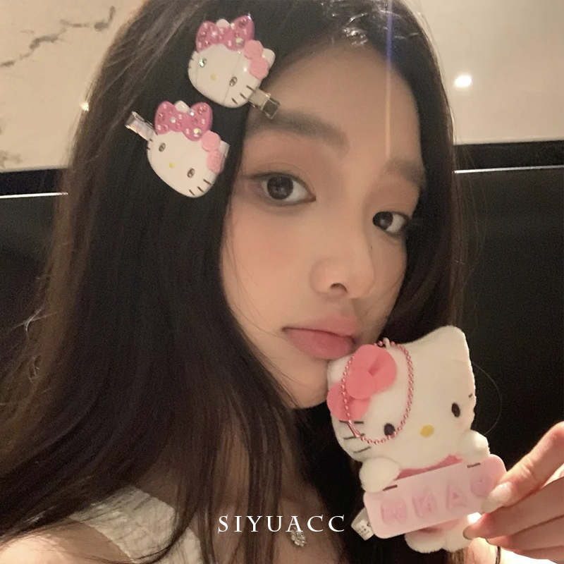 可爱kitty猫咪发夹卡通侧边夹女