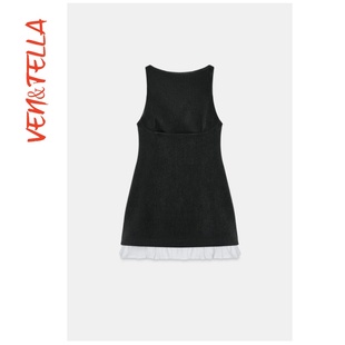 饰短连衣裙9328552 叠层装 VEN&TELLA秋冬欧美风 修身 气质简约无袖