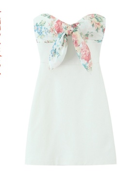 时尚印花薄围巾饰短连衣裙 3067303~VEN&TELLA秋冬欧美风