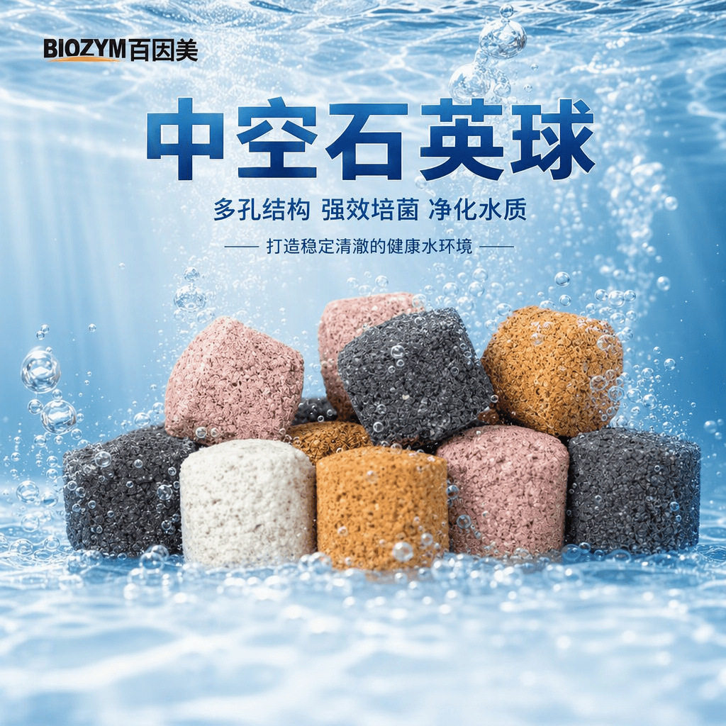 百因美鱼缸滤材培菌球纳米球硝化细菌屋多维培菌柱陶瓷环过滤材料