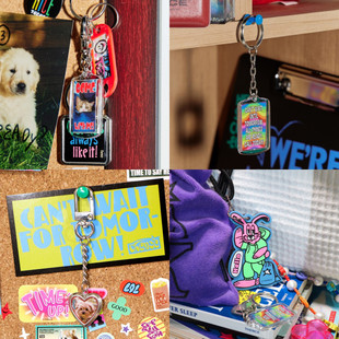 韩国Thence欧美钥匙扣挂链ins可爱卡通机车挂件挂件包包心形吊饰