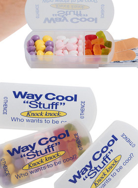 韩国THENCE长款3分格药盒便携式旅行随身糖果小号分装收纳盒小盒