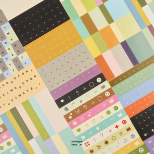 韩国Analogue keeper复古简约表情箭头字母贴纸日记本手帐本贴画