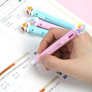 韩国pinkfoot可爱伸缩橡皮独角兽猫咪滑动式橡皮擦学生文具橡皮