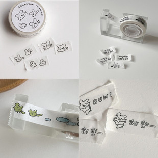 韩国Collector mumu可爱手绘鸭子仓鼠美纹花纹手帐素材贴纸质胶带