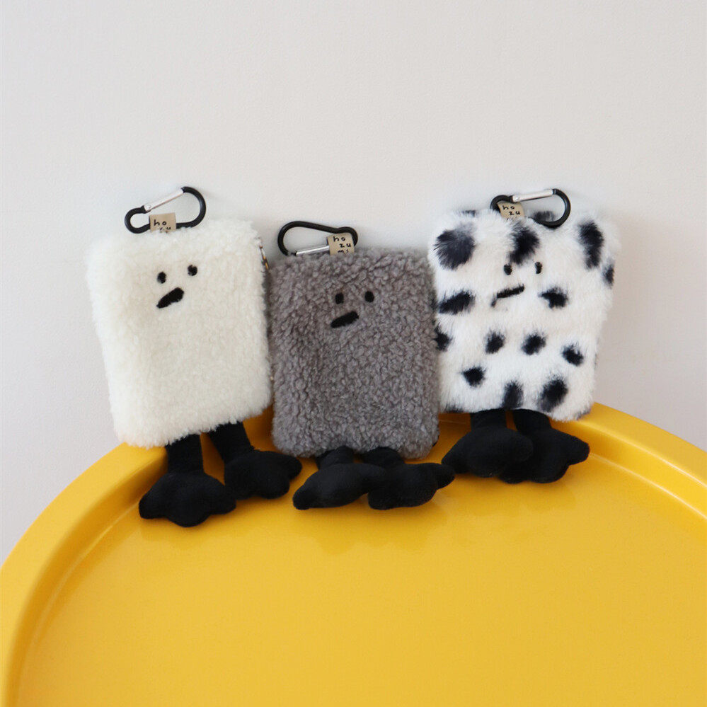 韩国hozumi可爱sayho年糕卡包零钱包环保毛绒绒耳机包钥匙收纳包