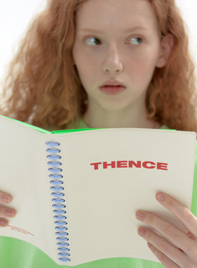 韩国thence活页空白手账本ins风简约记事本绘画DIY浅绿色笔记本子