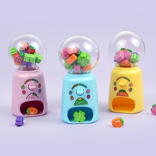 韩国pinkfoot可爱胡萝卜水果mini橡皮摇号球盒装橡皮擦小号橡皮