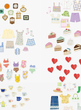 韩国Boki可爱小物贴DIY衣服手账素材蛋糕动物手工日记装饰贴纸包