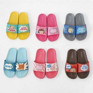 正品韩国romane可爱卡通凉拖鞋男女情侣夏季居家拖鞋浴室防滑拖鞋