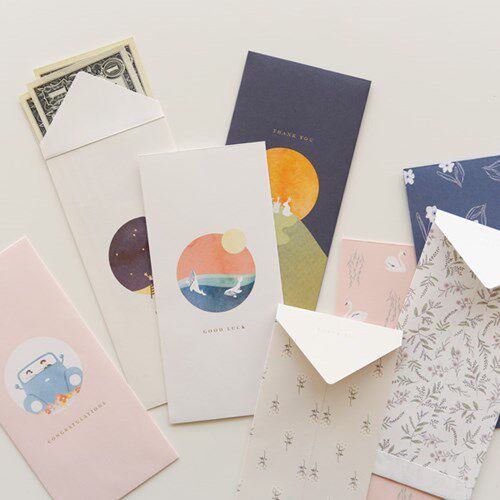 韩国DailyLike创意利是封节日新年春节可爱小信封纸袋钱袋5枚