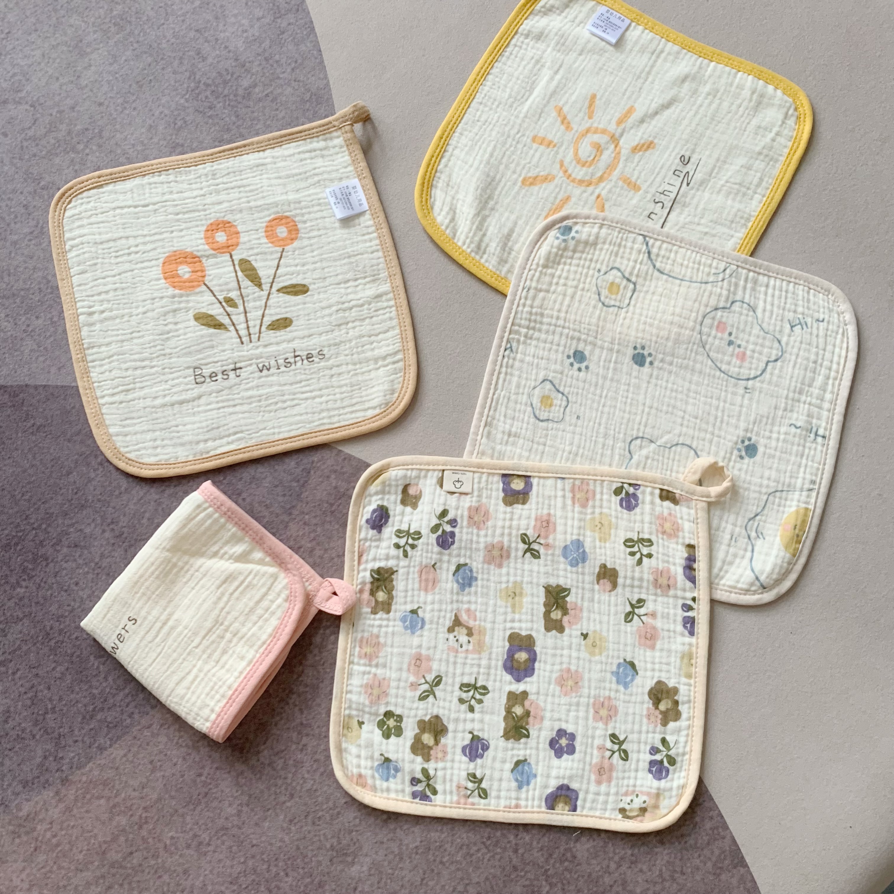 25x25a类婴儿小方巾纯棉纱布