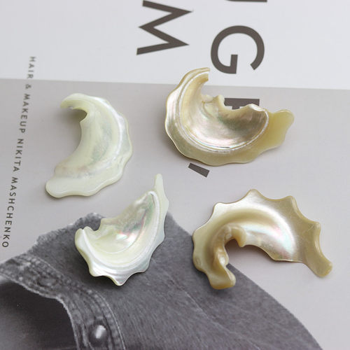 天然进口马蹄螺头吊坠diy手工制作材料包耳钉耳环耳夹耳饰配件