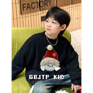 Q宝家童品秋冬新款 男童毛衣儿童冬季卡通针织衫中大童保暖上衣潮