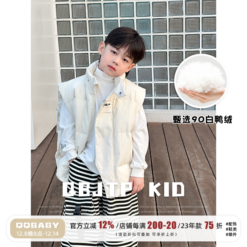 男童羽绒马甲儿童洋气白鸭绒背心