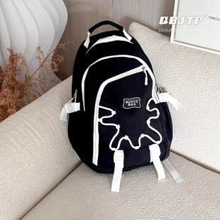 Q宝家童品8月新款 男童双肩包儿童ins风背包韩版户外轻便运动书包