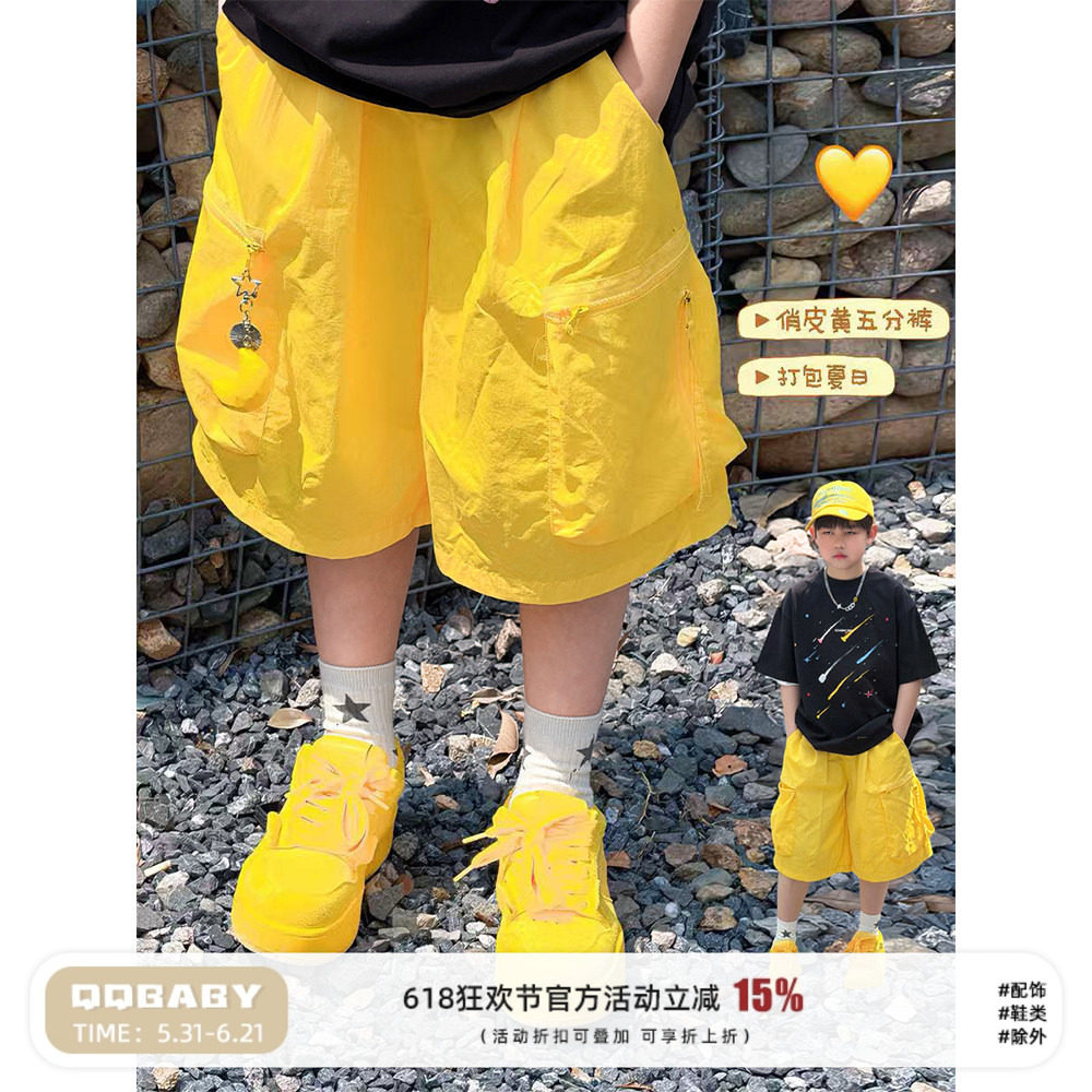 儿童五分裤夏季轻薄男童工装短裤
