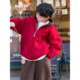 儿童红色时尚 Q宝家童品1月新款 男童夹棉外套冬季 过年上衣夹克潮