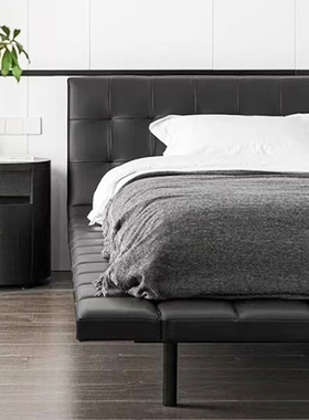 意式进口简约现代高端大气别墅onda床意式极简1.8米主卧黑色定制