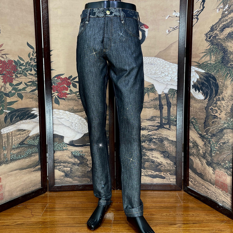 男士小脚裤时着牛仔裤紧身修身