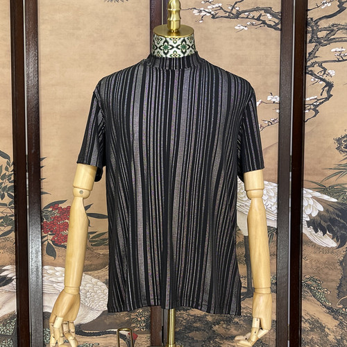 时着男士速干t恤中领短袖滴胶