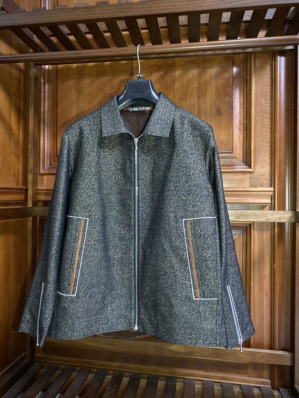 春秋金丝羊毛夹克极简街头外套