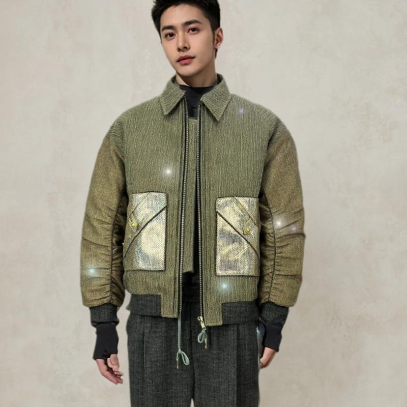 95鹅绒星光羊毛riri拉链羽绒服